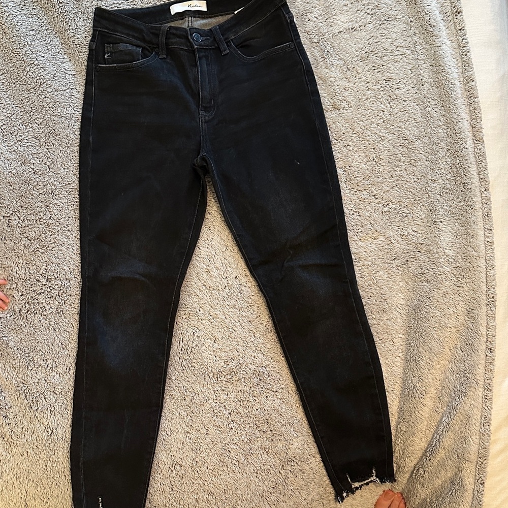 KanCan Women's Distressed Black Skinny Jeans